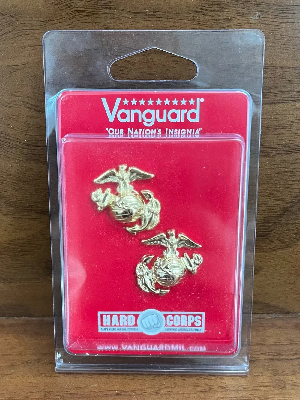 Gold Marine Corps Emblem Collar Pins - Pair